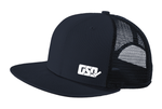 GSD LEFTY Mesh Snap Back Flat Brim Hat - Navy / White - "Babe Ruth"