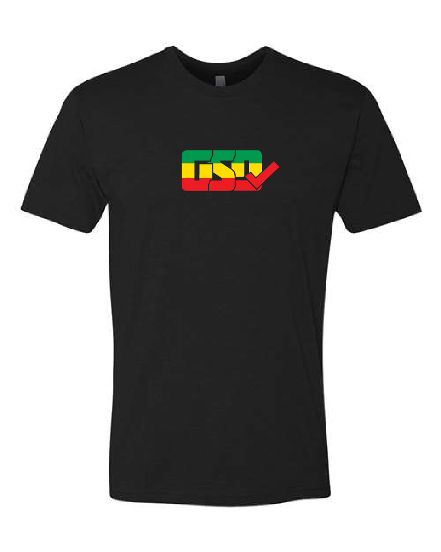 GSD T-Shirt - Black / Rasta - “Rasta”