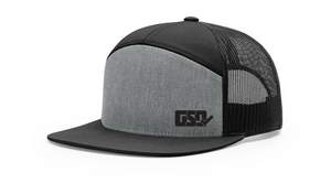 GSD LEFTY 7 Panel Snap Back Hat - Heather Grey / Black - "The Admiral"