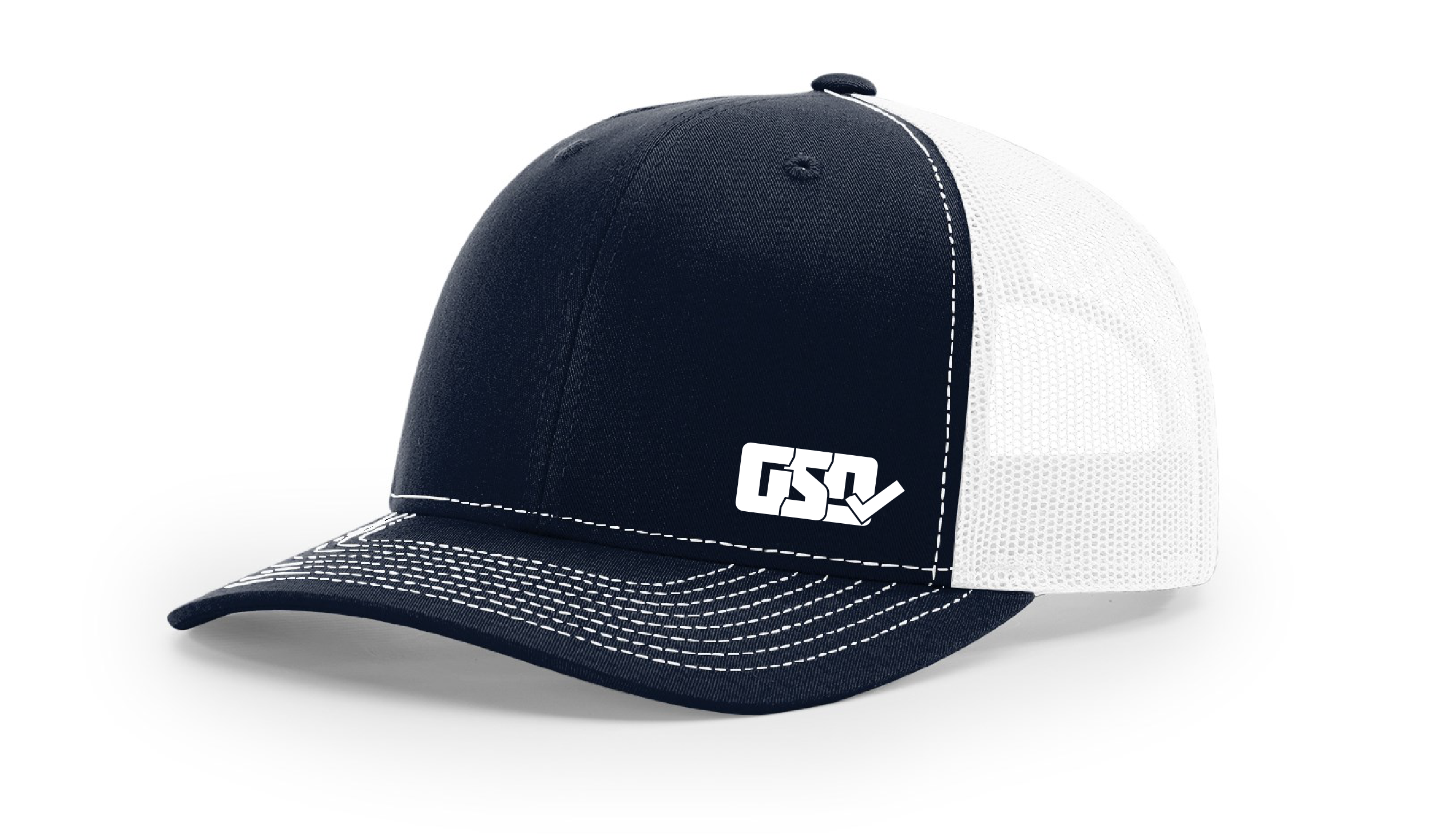 GSD SOLID LEFTY Mesh Snap Back Hat - Navy / White - “Babe Ruth” – GSD Gear