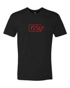 GSD OUTLINE T-Shirt - Black / Red - “Double 3 Peat”