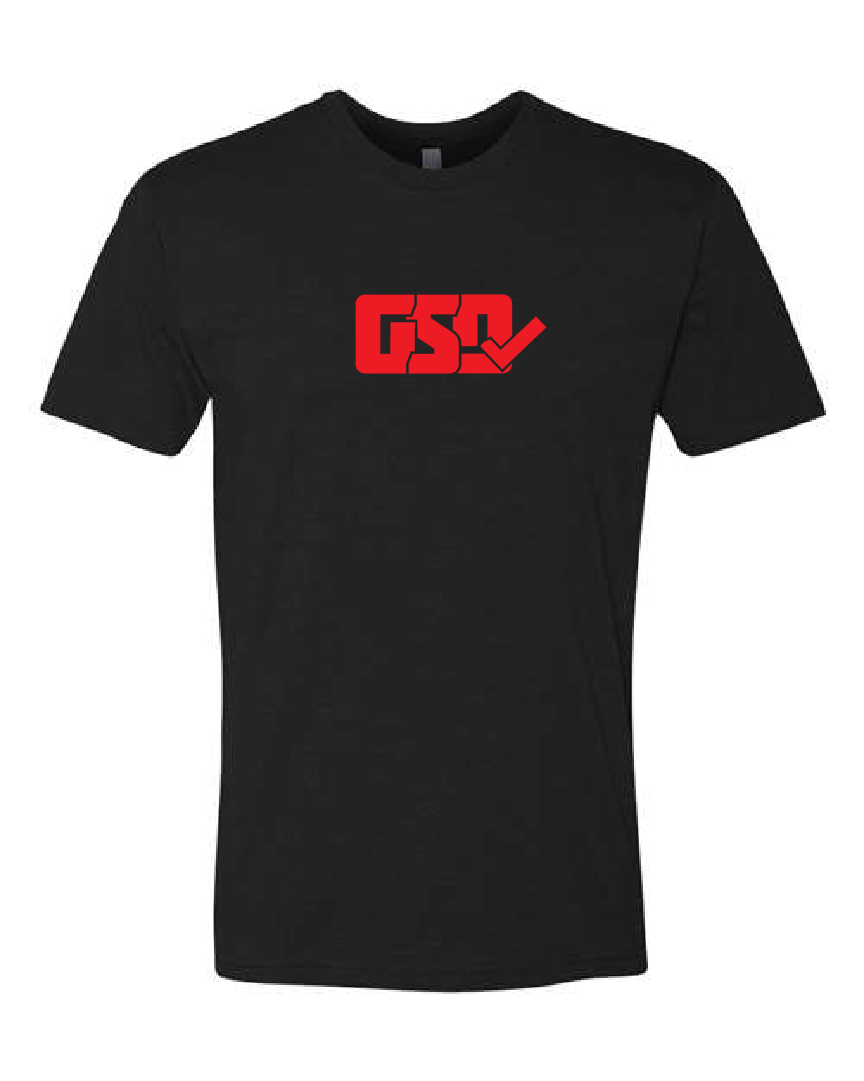 GSD T-Shirt - Black / Red - "Double 3 Peat"