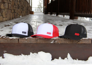GSD SOLID LEFTY Mesh Snap Back Hat - Black / Red - “Double 3 Peat”