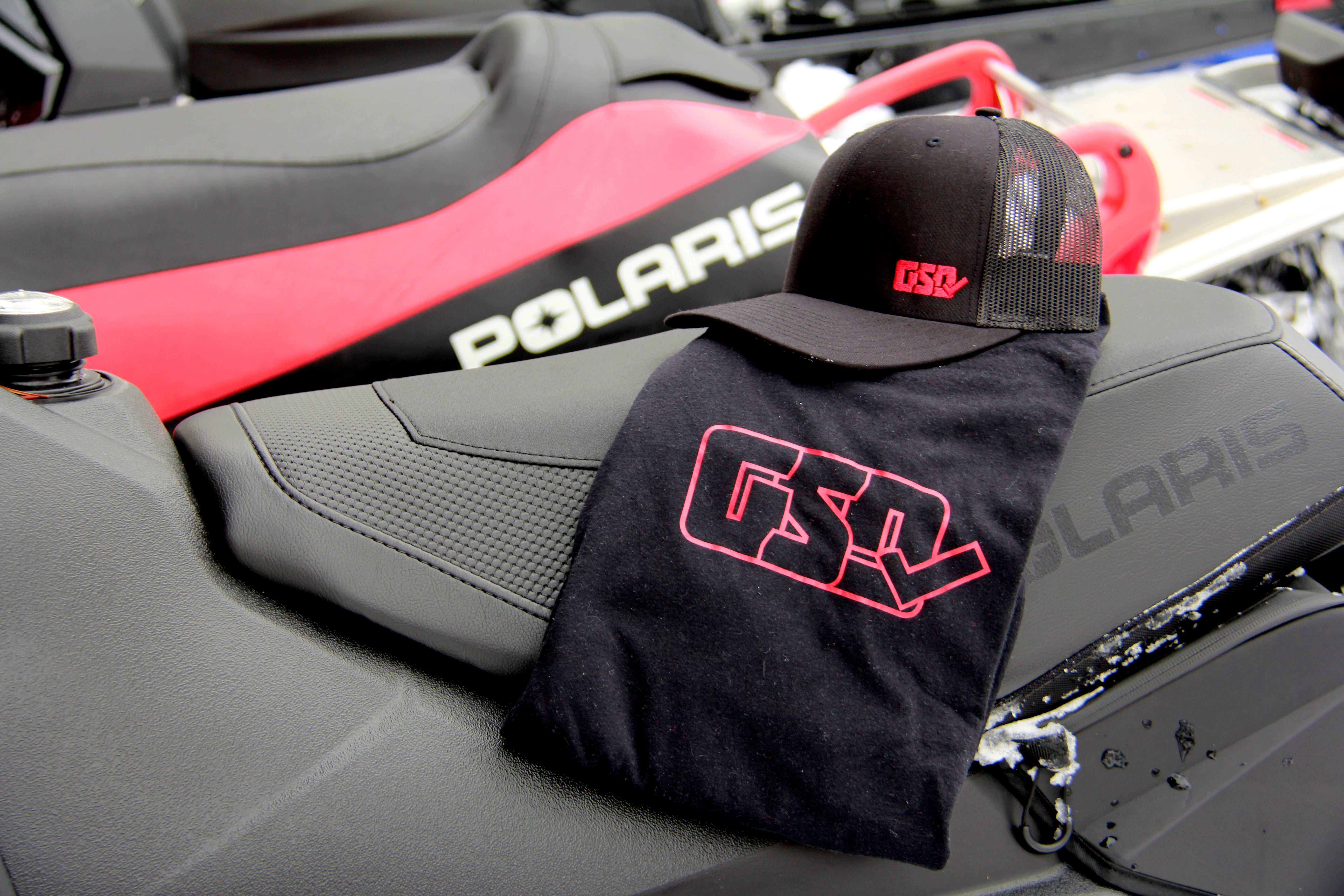 GSD SOLID LEFTY Mesh Snap Back Hat - Black / Red - “Double 3 Peat”