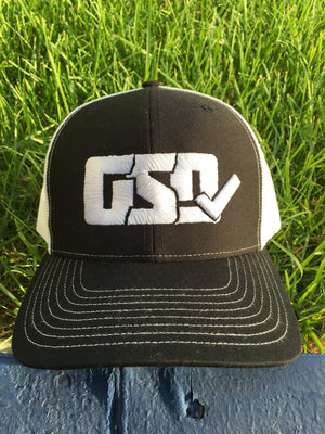 GSD CLASSIC Mesh Snap Back Hat - Black / White - “Mike Jack”