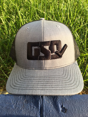 GSD CLASSIC Mesh Snap Back Hat - Heather Grey / Black - “The Admiral”