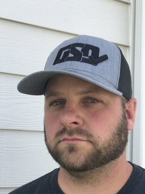 GSD CLASSIC Mesh Snap Back Hat - Heather Grey / Black - “The Admiral”