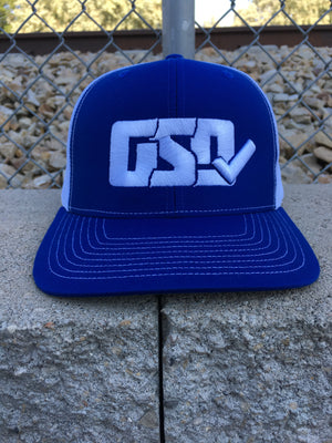 GSD CLASSIC Mesh Snap Back Hat - Royal / White - “Mr. Robinson”