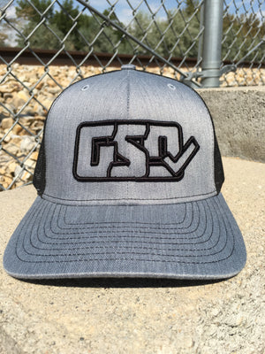 GSD OUTLINE Mesh Snap Back Hat - Heather Grey / Black - “The Admiral”