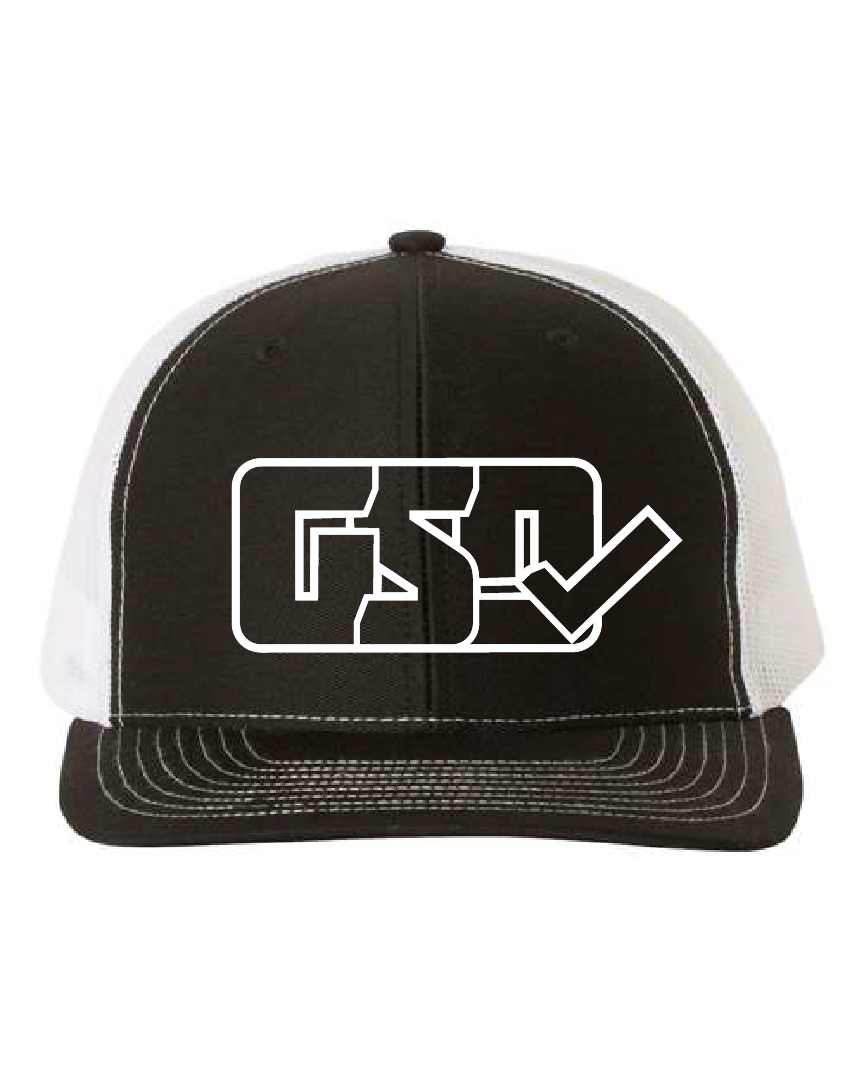 GSD OUTLINE Mesh Snap Back Hat - Black / White - “Mike Jack”