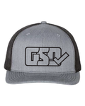 GSD OUTLINE Mesh Snap Back Hat - Heather Grey / Black - “The Admiral”